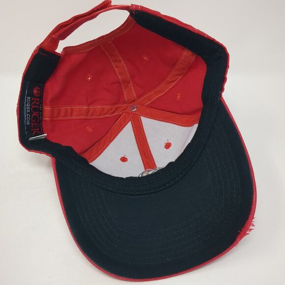 Ruger Strapback Baseball Cap Red One Size Adjustable Embroidered Distressed - Picture 6 of 8